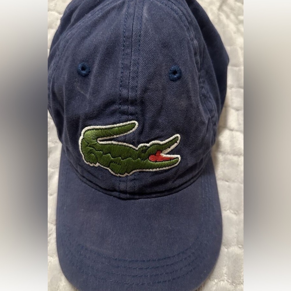 Lacoste Logo Baseball Hat Large Alligator Strapback Cap